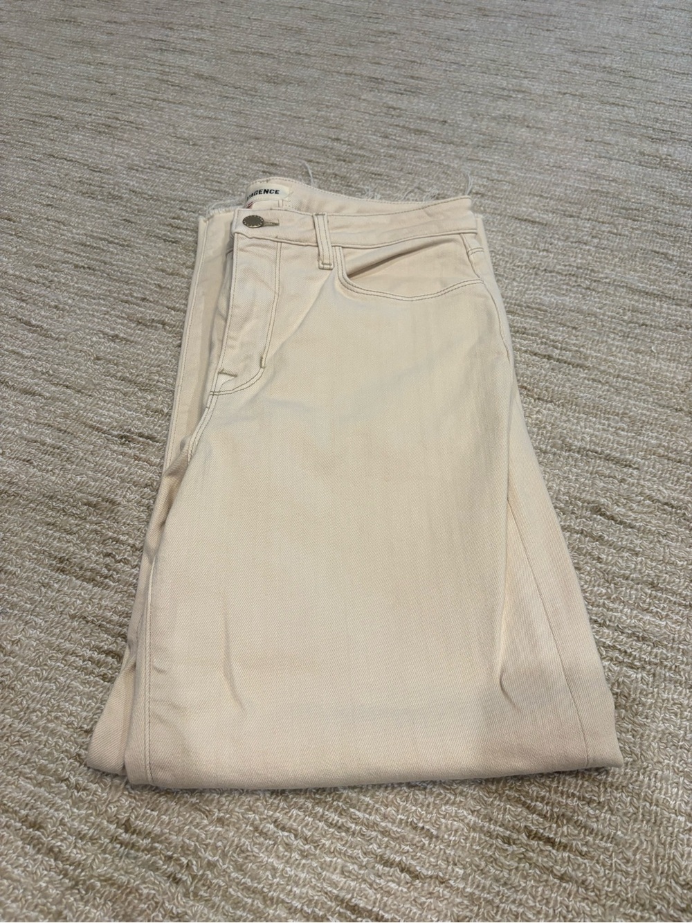 L'AGENCE Cream High-Rise Straight Jeans